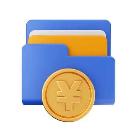 Carpeta de monedas de yenes  3D Icon