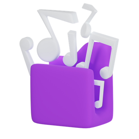 Carpeta de música  3D Icon