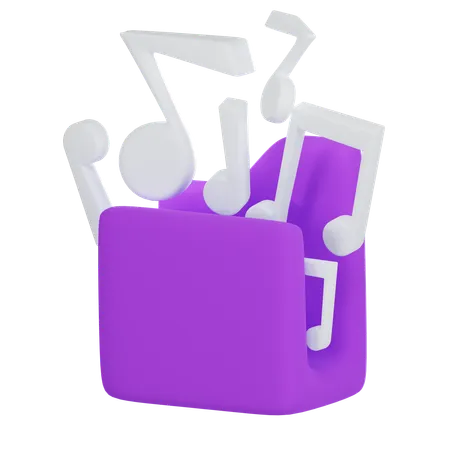 Carpeta de música  3D Icon