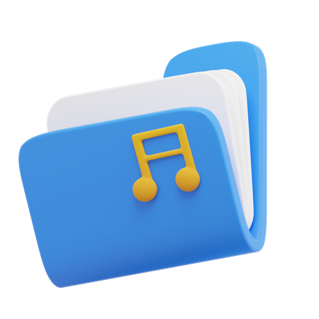 Carpeta de música  3D Icon