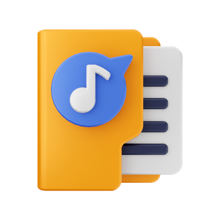 Carpeta de música  3D Icon
