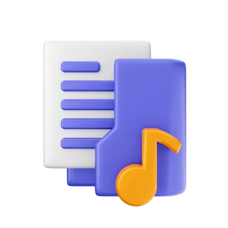 Carpeta de música  3D Icon