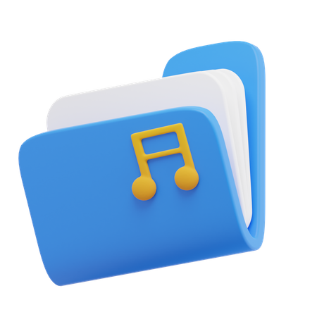 Carpeta de música  3D Icon