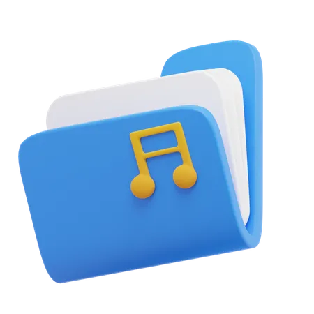 Carpeta de música  3D Icon