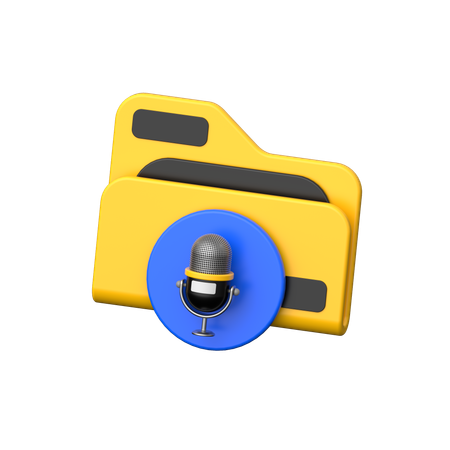 Carpeta de podcasts  3D Icon
