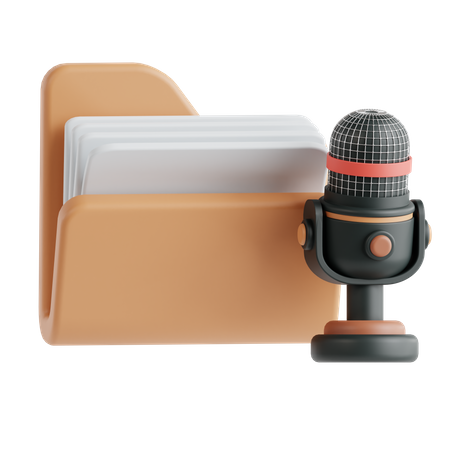 Carpeta de podcasts  3D Icon