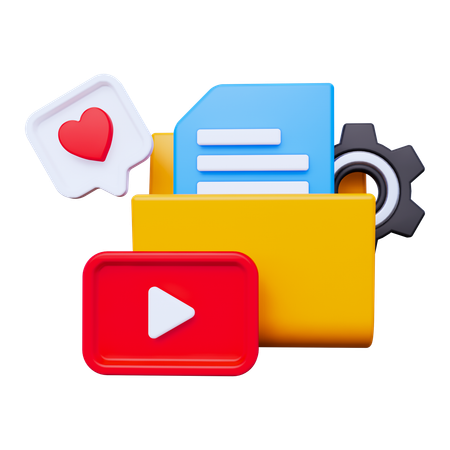 Carpeta de redes sociales  3D Icon