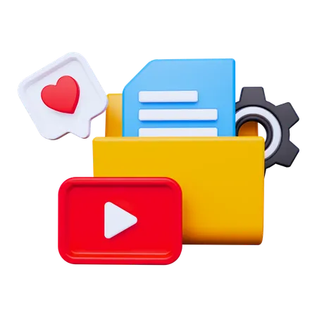 Carpeta de redes sociales  3D Icon