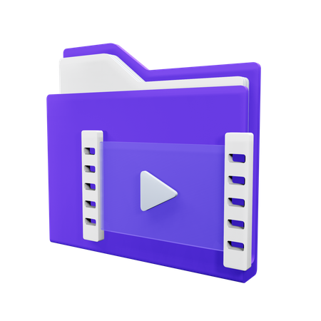 Carpeta de videos  3D Icon