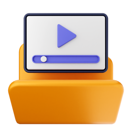 Carpeta de videos  3D Icon