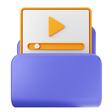 Carpeta de videos  3D Icon