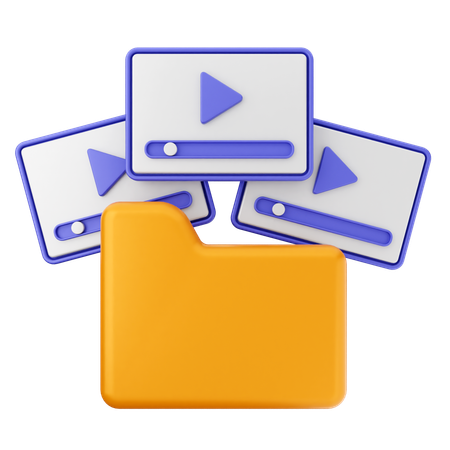 Carpeta de videos  3D Icon