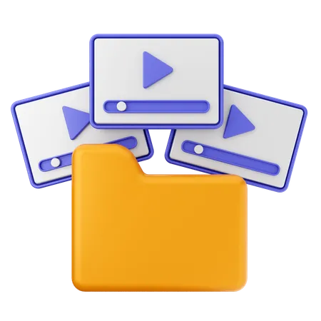 Carpeta de videos  3D Icon