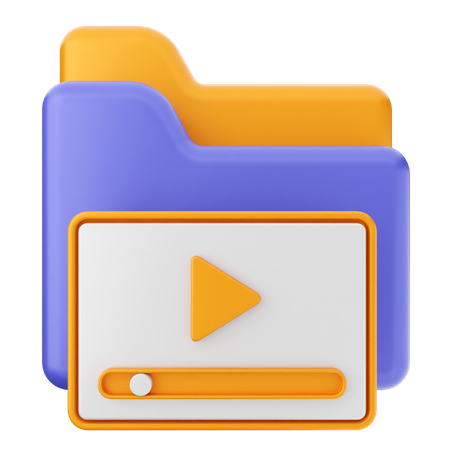 Carpeta de videos  3D Icon