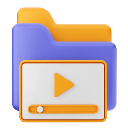 Carpeta de videos  3D Icon