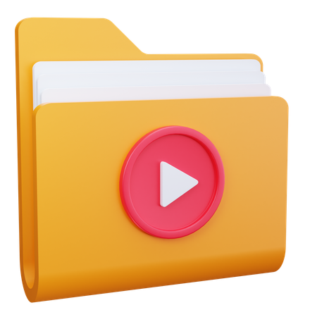 Carpeta de videos  3D Icon