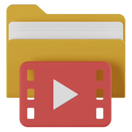 Carpeta de videos  3D Icon