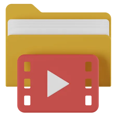 Carpeta de videos  3D Icon