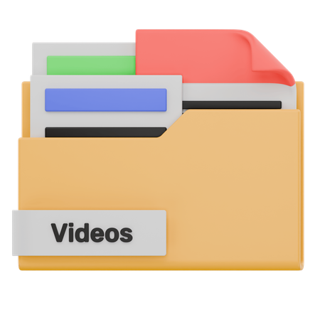 Carpeta de vídeos  3D Icon