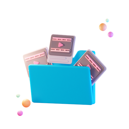 Carpeta de videos  3D Icon