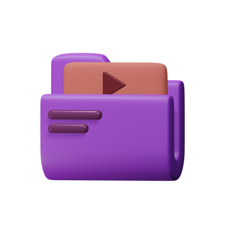 Carpeta de videos  3D Icon