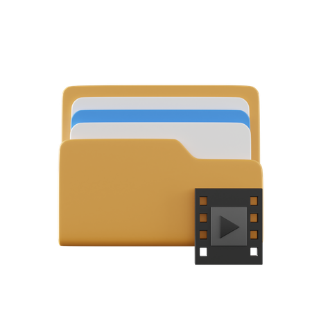 Carpeta de videos  3D Icon