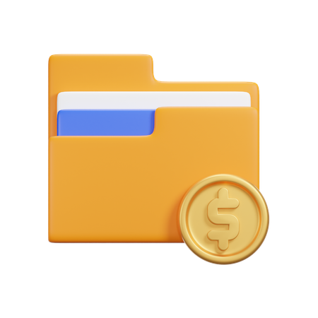 Carpeta de dolares  3D Icon