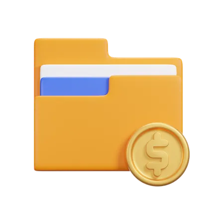 Carpeta de dolares  3D Icon