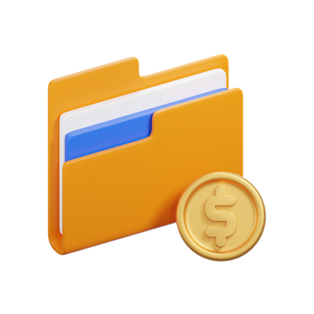 Carpeta de dolares  3D Icon