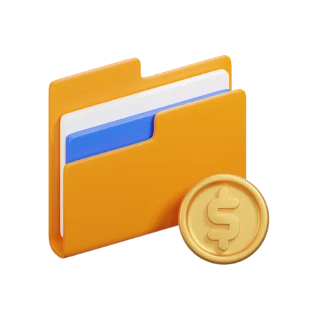 Carpeta de dolares  3D Icon