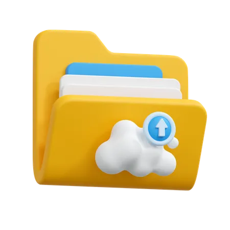 Carga de carpeta en la nube  3D Icon