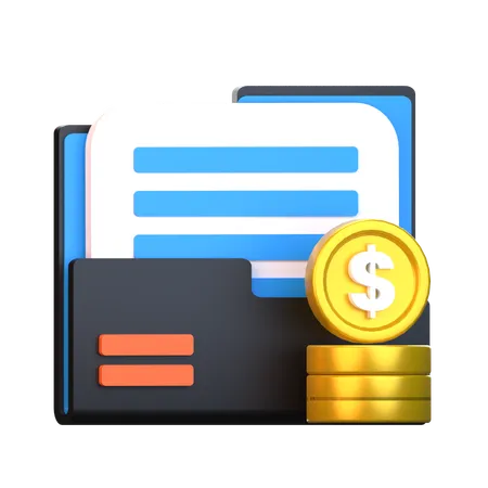 Carpeta de finanzas  3D Icon