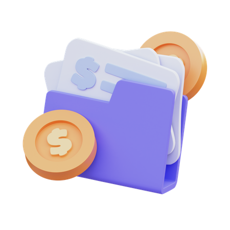 Carpeta financiera  3D Icon