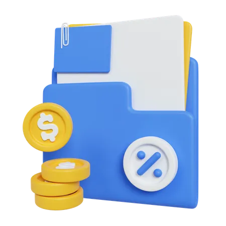 Carpeta de finanzas  3D Icon