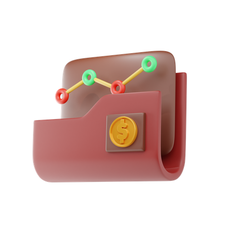 Carpeta financiera  3D Icon