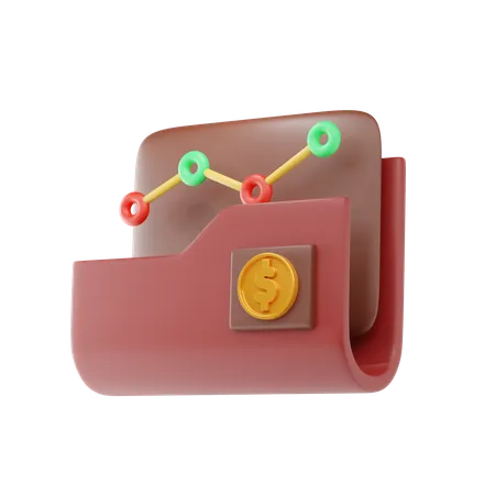 Carpeta financiera  3D Icon