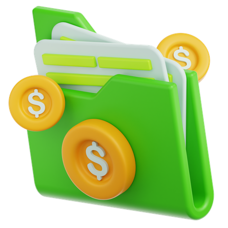 Carpeta financiera  3D Icon