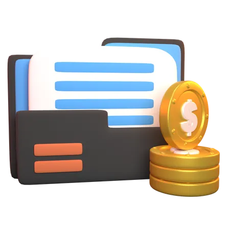 Carpeta de finanzas  3D Icon