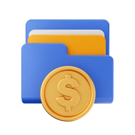 Carpeta de monedas de un dólar  3D Icon