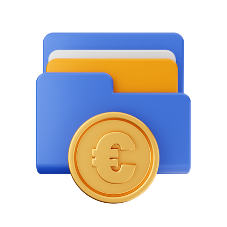 Carpeta de monedas de euro  3D Icon