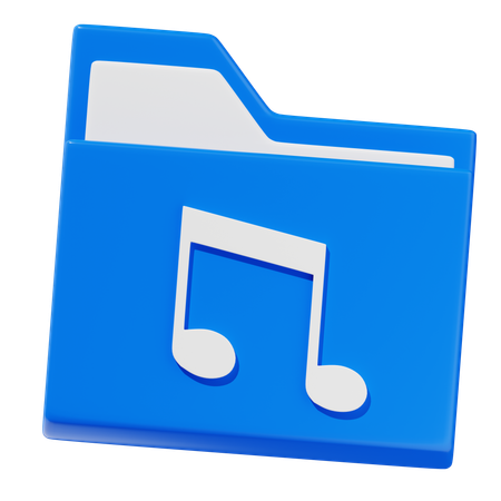 Carpeta de musica  3D Icon