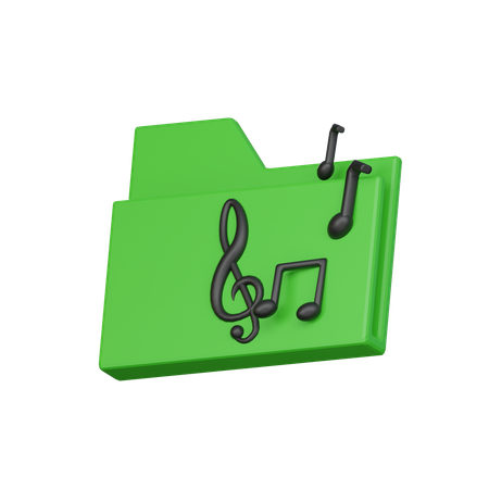 Carpeta de música  3D Icon