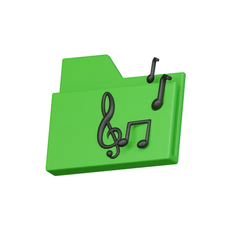 Carpeta de música  3D Icon