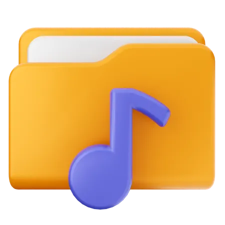 Carpeta de música  3D Icon