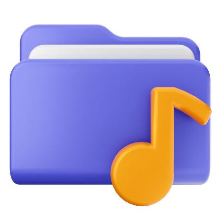 Carpeta de música  3D Icon