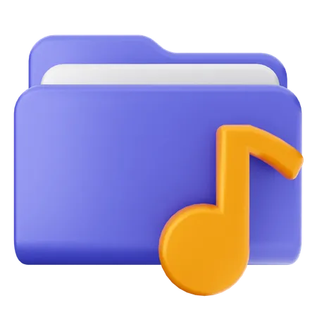 Carpeta de música  3D Icon