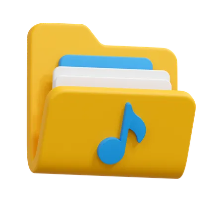 Carpeta de música  3D Icon