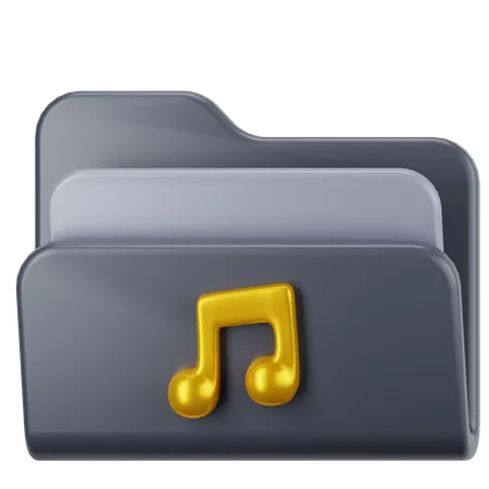 Carpeta de música  3D Icon