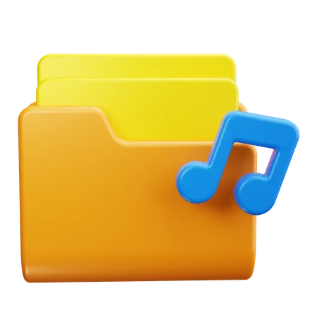 Carpeta de música  3D Icon