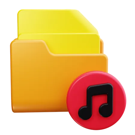 Carpeta de música  3D Icon